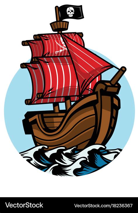 Pirate ship Royalty Free Vector Image - VectorStock