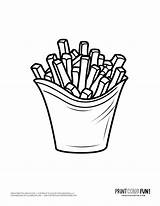 16 French fries Clipart & coloring Pages For Delicious Food Learning  sketch template