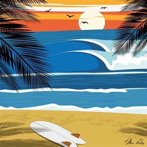 Surf art @alltairfreitas | Surf art, Surf painting, Retro surf art