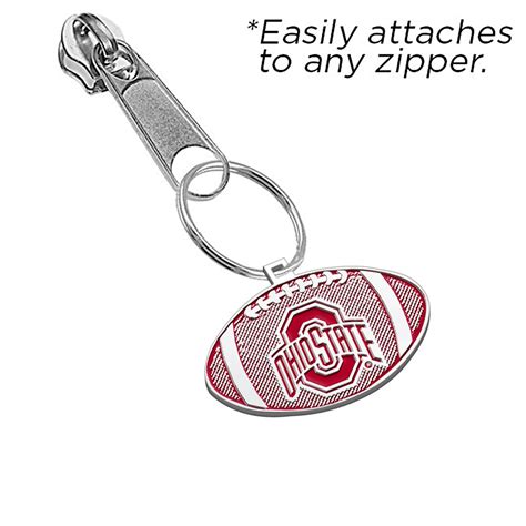 Ohio State University Color Enamel Football Logo Zipper Pull - PG103314