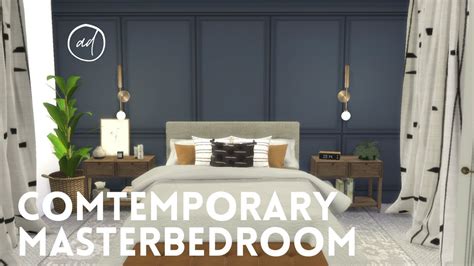 CONTEMPORARY MASTER BEDROOM || Sims 4 || CC SPEED BUILD - YouTube