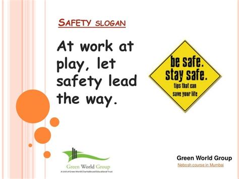 Safety training in India - greenwgroup | Safety slogans, Safety training, Sweet quotes