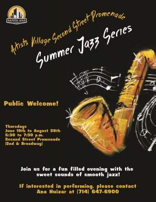 Summer Jazz Series and more upcoming Santa Ana events – New Santa Ana