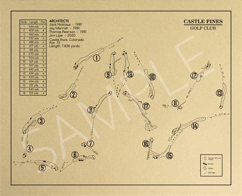 Castle Pines Golf Club Outline (Print)#N# – GolfBlueprints