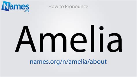 How to Pronounce Amelia - YouTube