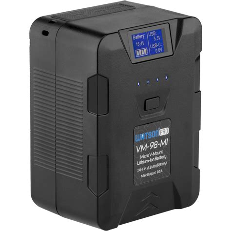 Watson Pro 14.4V 98Wh Micro V-Mount Battery with USB-C VM-98-MI