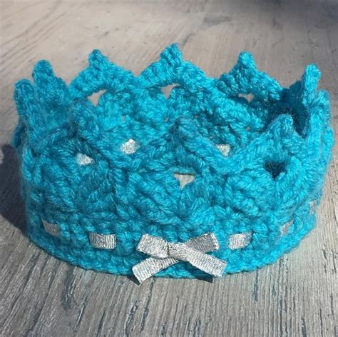 Patrón de crochet de corona para bebé/ Corona de princesa o príncipe/ Tiara/ Diadema para bebé a ...