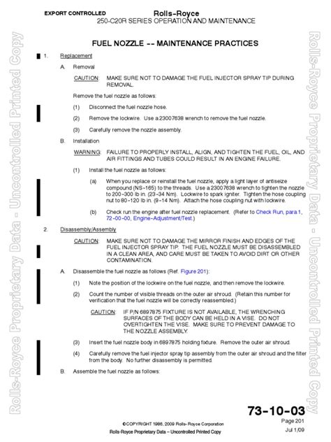 Rolls-Royce M250-C20R SERIES OPERATION AND MAINTENANCE 73-10-03 | PDF ...