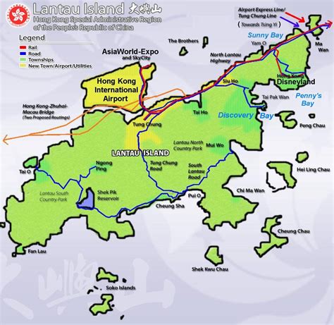 Lantau island map - Lantau island Hong Kong map (China)