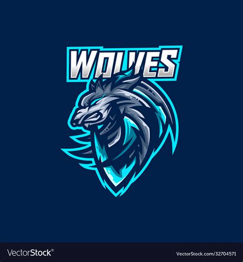 Wolves esport gaming mascot logo template Vector Image