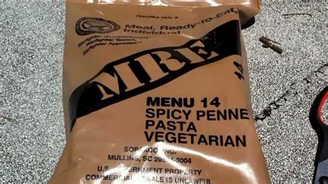 Vegetarian MRE Meal Ready to Eat Military Rations Review - YouTube