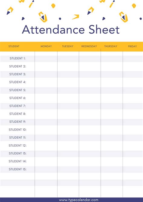 23 Free Printable Attendance Sheet Templates [Word/Excel], 55% OFF