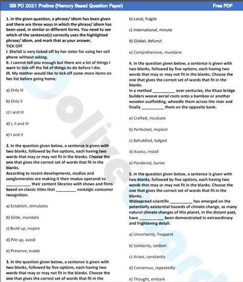 SBI PO Previous Year Papers |Free pdf| Download Now