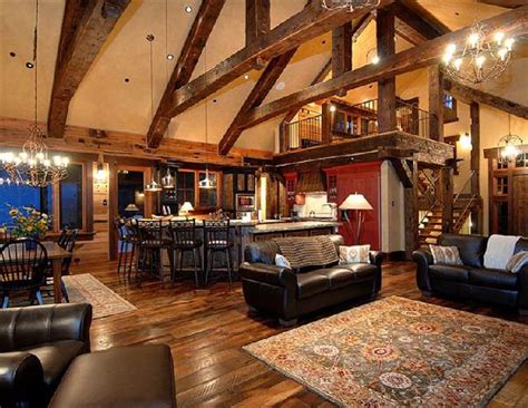 rustic open floor plan, love the size and location of the loft. | Small cottage house plans ...