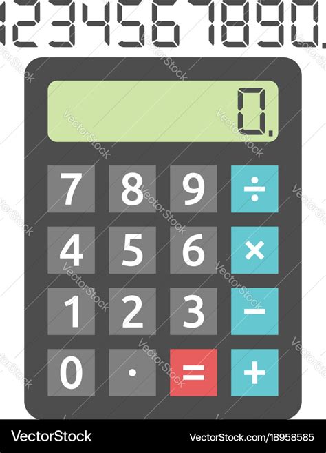 Basic calculator and digits Royalty Free Vector Image