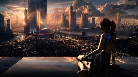 Future City, Futuristic Nature HD wallpaper | Pxfuel