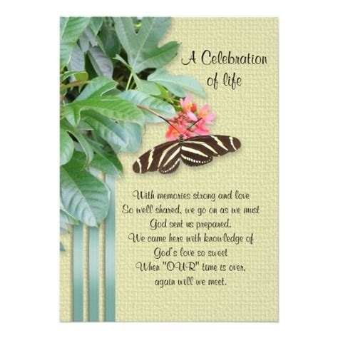 Celebration of life Invitation 5" X 7" Invitation Card | Zazzle