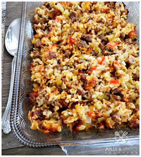 Sausage and Rice Casserole - Julias Simply Southern