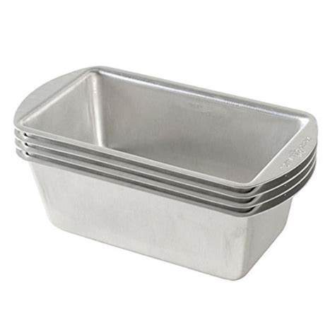 Nordic Ware Natural Aluminum Commercial Mini Loaf Pans, Four 2-Cup Pans ...