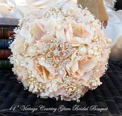 ROSE GOLD Jeweled Bouquet -DEPOSIT For A Beautiful Custom Blush Pink ...