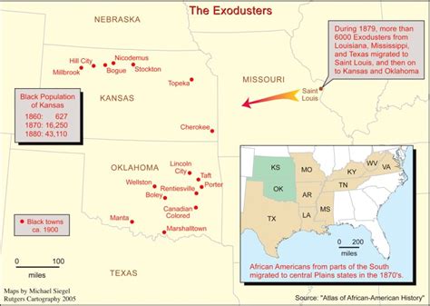 A map showing black towns and settlements in Kansas and Oklahoma in ...