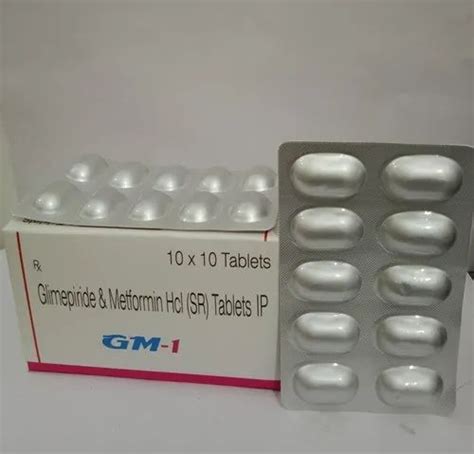 Glimepiride 1mg Metformin HCL 500 Mg at Rs 41/strip in Baddi | ID: 23134947655