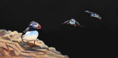 Skomer Island Puffins Painting