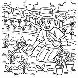 Premium Vector  Labor Day Gardener Planting Seedlings coloring sketch template