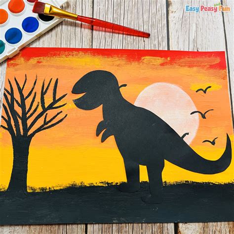 Dinosaur Silhouette Art - Easy Peasy and Fun