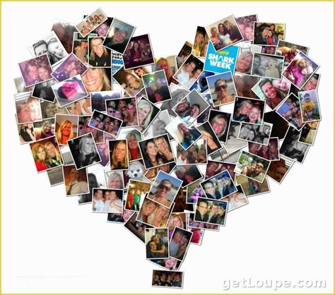 Free Heart Shaped Photo Collage Template Psd - Printable Templates