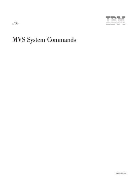 MVS System Commands | Command Line Interface | Operating System