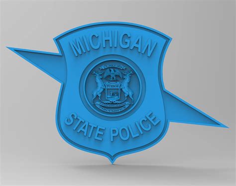 Michigan State Police Badge 3d Stl File ... - Etsy