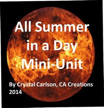 All Summer in a Day Mini Unit by CA Creations | Teachers Pay Teachers