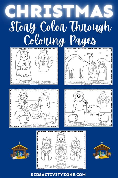 Christmas Story Coloring Pages - (Nativity) - Kids Activity Zone