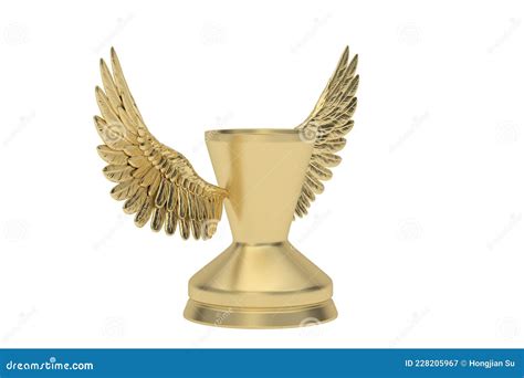 Winner Award. Golden Wings with Stand Isolated on White Background Stock Illustration ...