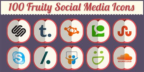 100 Fruity Social Media Icons 2014 (Ai & Pngs)