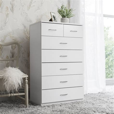 7 Drawer Tall Chest of Drawers in White - laura-james-netherlands