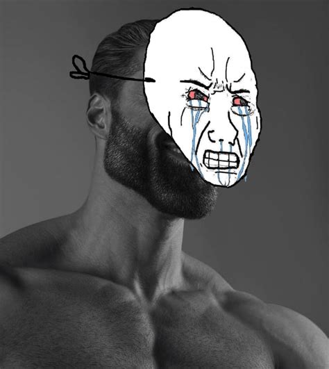 Gigachad wearing a crying wojak mask : r/MemeTemplatesOfficial