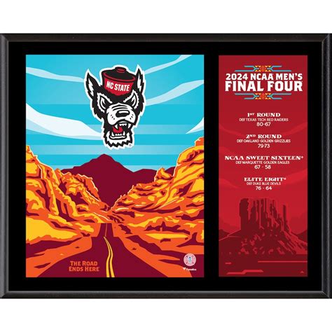 NC State Wolfpack 2024 NCAA Men's Basketball Tournament March Madness Final Four 12" x 15 ...