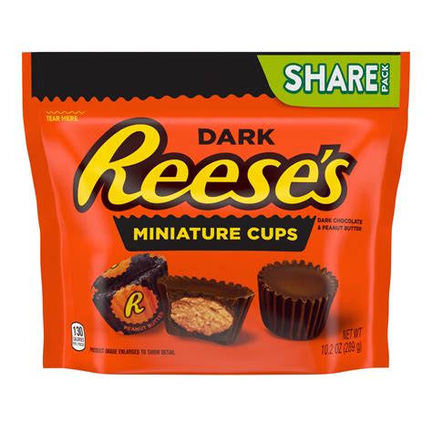 REESES Dark Chocolate Peanut Butter Miniature Cups 10.2 oz Candy Bag