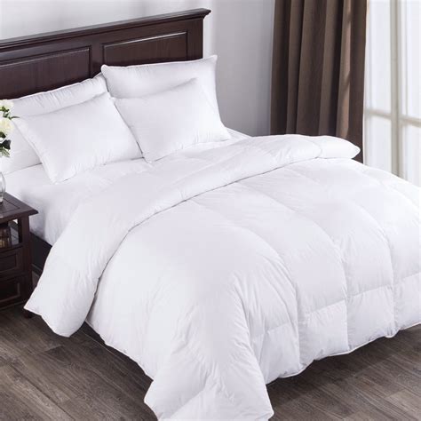 Hypoallergenic Box Stitched Duvet Insert White Goose Down Queen Comforter Winter Warm Duvet ...