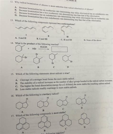 Solved 12. Why radical bromitation of alkanes is more | Chegg.com