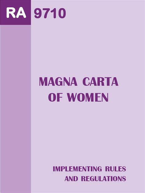 Ra 9710 Magna Carta For Women With Implementing Rules (Irr) | PDF | Human Rights | Gender Equality