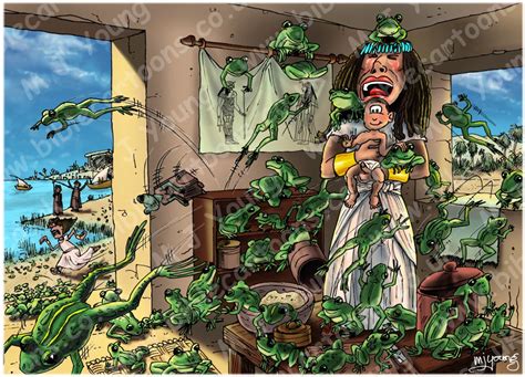 Exodus 08 - The Ten plagues of Egypt - The plague of frogs | Bible Cartoons