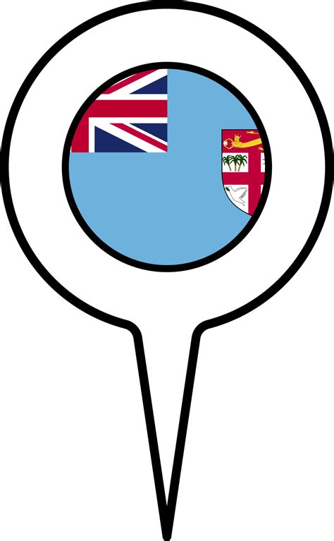 Fiji flag Map pointer icon. 23639591 PNG