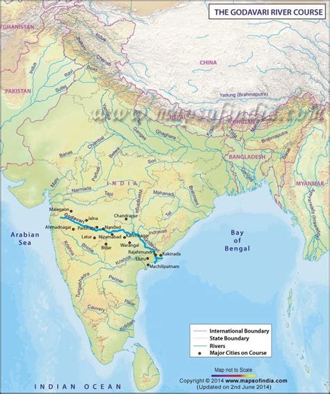 Godavari River and its Map | Indian river map, Geography map, India world map