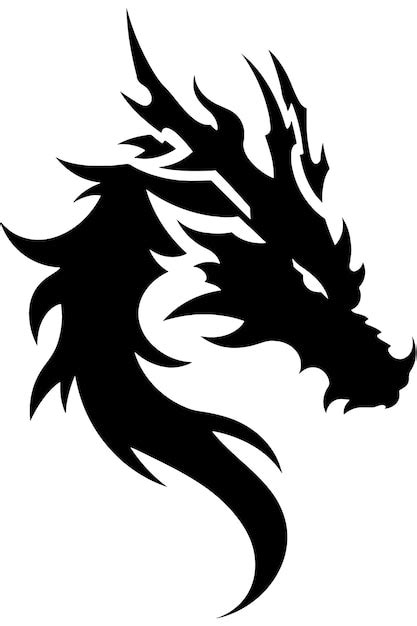 Premium Vector | Dragon head silhouette