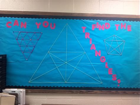 Math Bulletin Board-made with push pins and yarn. Not necessarily this ...