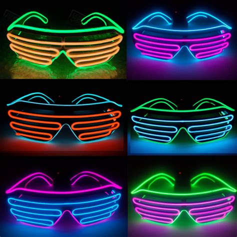 Light Up Party Glasses ,EL Wire Fashion Neon Shutter Electroluminescent ...