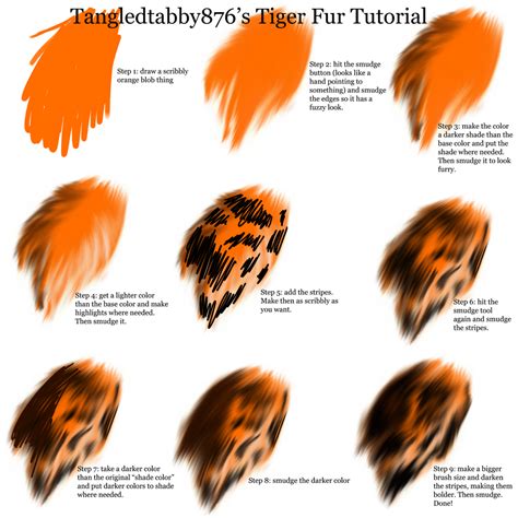 Tiger Fur Tutorial by TangledTabby876 on DeviantArt